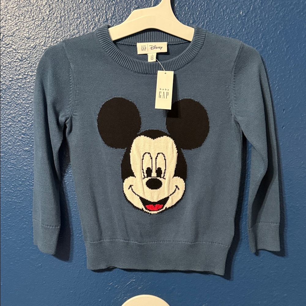 GAP Blue Sweater with Mickey Mouse Design